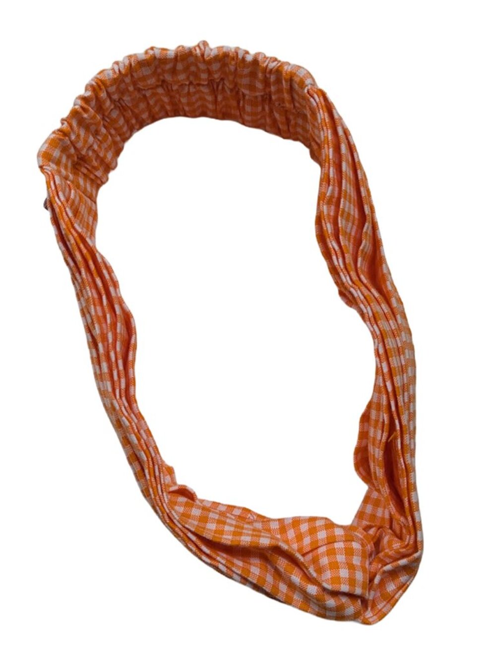 NWOT Orange and White Gingham Knot Headband - Picture 5 of 6